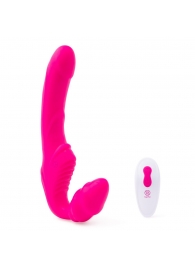 Розовый безремневой страпон на радиоуправлении Strapless Together - 22 см. - Together Toy - купить с доставкой в Благовещенске