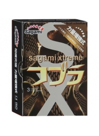 Суженные к основанию презервативы Sagami Xtreme COBRA - 3 шт. - Sagami - купить с доставкой в Благовещенске