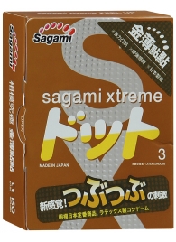 Презервативы Sagami Xtreme FEEL UP с точечной текстурой и линиями прилегания - 3 шт. - Sagami - купить с доставкой в Благовещенске