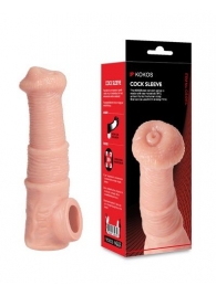 Телесная фантазийная насадка на член Cock Sleeve Size M - KOKOS - в Благовещенске купить с доставкой