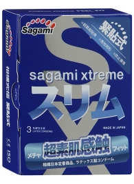 Розовые презервативы Sagami Xtreme FEEL FIT 3D - 3 шт. - Sagami - купить с доставкой в Благовещенске