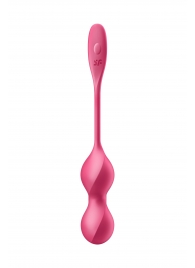 Малиновые вагинальные шарики с вибрацией Love Birds 2 - 22,2 см. - Satisfyer