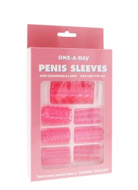 Набор из 7 розовых насадок на пенис ONE-A-DAY PENIS SLEEVES PINK - Seven Creations - в Благовещенске купить с доставкой