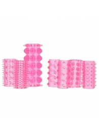 Набор из 7 розовых насадок на пенис ONE-A-DAY PENIS SLEEVES PINK - Seven Creations - в Благовещенске купить с доставкой