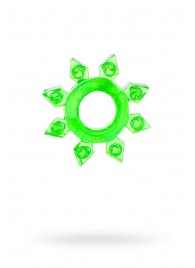 Зеленое эрекционное кольцо-звезда - Toyfa Basic - в Благовещенске купить с доставкой