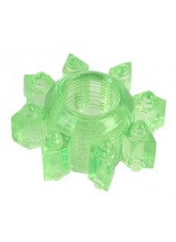 Зеленое эрекционное кольцо-звезда - Toyfa Basic - в Благовещенске купить с доставкой