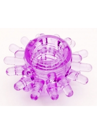 Фиолетовое гелевое эрекционное кольцо с шипиками - Toyfa Basic - в Благовещенске купить с доставкой