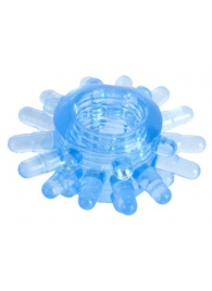 Голубая гелевая насадка с шипиками - Toyfa Basic - в Благовещенске купить с доставкой