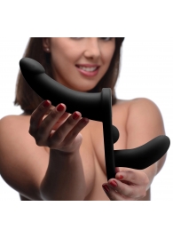 Черный вибрострапон Double Take 10X Double Penetration Vibrating Strap-on Harness - XR Brands - купить с доставкой в Благовещенске