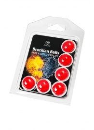 Набор из 6 шариков с массажным маслом Brazilian Balls с охлаждающим и разогревающим эффектом - Secret Play - купить с доставкой в Благовещенске