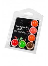 Набор из 6 шариков с ароматизированными массажными маслами Brazilian Balls - Secret Play - купить с доставкой в Благовещенске