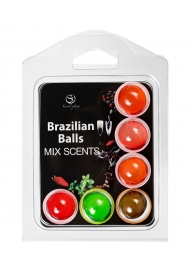 Набор из 6 шариков с ароматизированными массажными маслами Brazilian Balls - Secret Play - купить с доставкой в Благовещенске