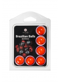 Набор из 6 шариков с массажным маслом Brazilian Balls с ароматом ягод - Secret Play - купить с доставкой в Благовещенске