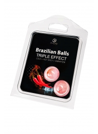 Набор из 2 шариков с массажным маслом Brazilian Balls с тройным эффектом - Secret Play - купить с доставкой в Благовещенске