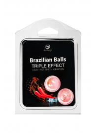 Набор из 2 шариков с массажным маслом Brazilian Balls с тройным эффектом - Secret Play - купить с доставкой в Благовещенске