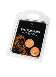 Набор из 2 шариков с массажным маслом Brazilian Balls с разогревающим эффектом - Secret Play - купить с доставкой в Благовещенске