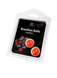 Набор из 2 шариков с массажным маслом Brazilian Balls с ароматом ягод - Secret Play - купить с доставкой в Благовещенске