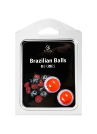 Набор из 2 шариков с массажным маслом Brazilian Balls с ароматом ягод - Secret Play - купить с доставкой в Благовещенске