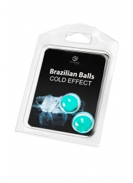 Набор из 2 шариков с массажным маслом Brazilian Balls с охлаждающим эффектом - Secret Play - купить с доставкой в Благовещенске