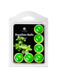 Набор из 6 шариков с массажным маслом Brazilian Balls с ароматом мяты - Secret Play - купить с доставкой в Благовещенске