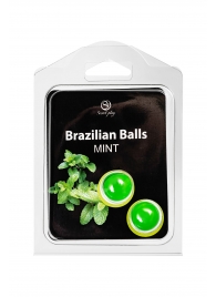 Набор из 2 шариков с массажным маслом Brazilian Balls с ароматом мяты - Secret Play - купить с доставкой в Благовещенске