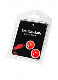 Набор из 2 шариков с массажным маслом Brazilian Balls с ароматом клубники - Secret Play - купить с доставкой в Благовещенске