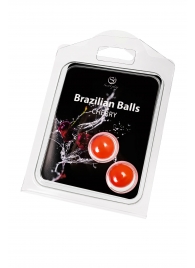 Набор из 2 шариков с массажным маслом Brazilian Balls с ароматом вишни - Secret Play - купить с доставкой в Благовещенске