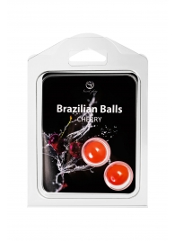 Набор из 2 шариков с массажным маслом Brazilian Balls с ароматом вишни - Secret Play - купить с доставкой в Благовещенске