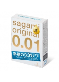 Увлажнённые презервативы Sagami Original 0.01 Extra Lub - 2 шт. - Sagami - купить с доставкой в Благовещенске