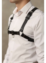 Черная мужская кожаная портупея №4 - БДСМ Арсенал - купить с доставкой в Благовещенске