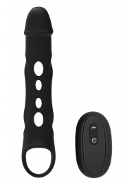 Черная насадка-удлинитель Vibrating Extender With Remote с вибрацией - Dream Toys - в Благовещенске купить с доставкой