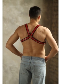 Черно-красная мужская портупея Black-Red - БДСМ Арсенал - купить с доставкой в Благовещенске