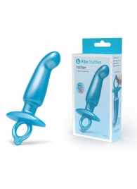 Голубая анальная пробка для массажа простаты Hither Silicone Prostate Plug - 14,3 см. - b-Vibe - в Благовещенске купить с доставкой