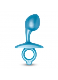 Голубая анальная пробка для массажа простаты Bulb Silicone Prostate Plug - 10,7 см. - b-Vibe - в Благовещенске купить с доставкой