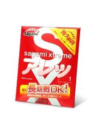 Утолщенный презерватив Sagami Xtreme FEEL LONG с точками - 1 шт. - Sagami - купить с доставкой в Благовещенске