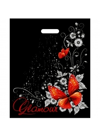 Черный пакет Glamour с вырубной ручкой (38х47 см) - Сима-Ленд - купить с доставкой в Благовещенске