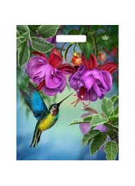 Пакет с принтом в виде колибри в цветах с вырубной ручкой (31х40 см) - Сима-Ленд - купить с доставкой в Благовещенске