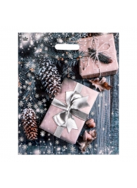 Новогодний пакет с принтом в виде подарков и вырубной ручкой (45х38 см) - Сима-Ленд - купить с доставкой в Благовещенске