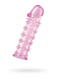 Розовая насадка на пенис с шипами - 12,5 см. - A-toys - в Благовещенске купить с доставкой