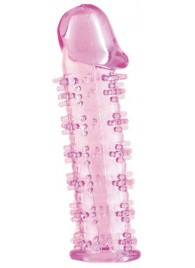 Розовая насадка на пенис с шипами - 12,5 см. - A-toys - в Благовещенске купить с доставкой