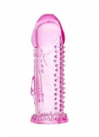 Розовая насадка на пенис с шипиками и коготком - 13,5 см. - A-toys - в Благовещенске купить с доставкой