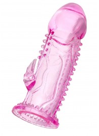 Розовая насадка на пенис с шипиками и коготком - 13,5 см. - A-toys - в Благовещенске купить с доставкой