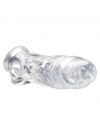 Прозрачная насадка для увеличения члена Realistic Clear Penis Enhancer and Ball Stretcher - 20,3 см. - XR Brands - в Благовещенске купить с доставкой