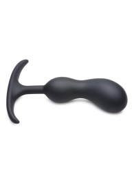 Черный массажер простаты с утяжелителями Premium Silicone Weighted Prostate Plug Medium - 16,3 см. - XR Brands - в Благовещенске купить с доставкой