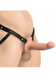 Телесный полый страпон на черных регулируемых ремешках 2’’ Erection Smooth Silicone Penis Sheath - XR Brands - купить с доставкой в Благовещенске