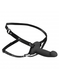 Черный полый страпон с вибрацией 2’’ Erection 28X Smooth Vibrating Silicone Penis Sheath - XR Brands - купить с доставкой в Благовещенске
