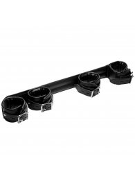Черная распорка с манжетами для рук и ног Deluxe Rigid Spreader Bar - XR Brands - купить с доставкой в Благовещенске