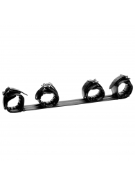 Черная распорка с манжетами для рук и ног Deluxe Rigid Spreader Bar - XR Brands - купить с доставкой в Благовещенске