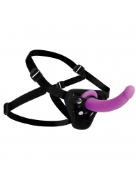 Лиловый поясной страпон Navigator Silicone G-Spot Dildo with Harness - 17,8 см. - XR Brands - купить с доставкой в Благовещенске