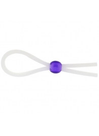 Прозрачное лассо с фиолетовой бусиной SILICONE COCK RING WITH BEAD LAVENDER - NMC - в Благовещенске купить с доставкой